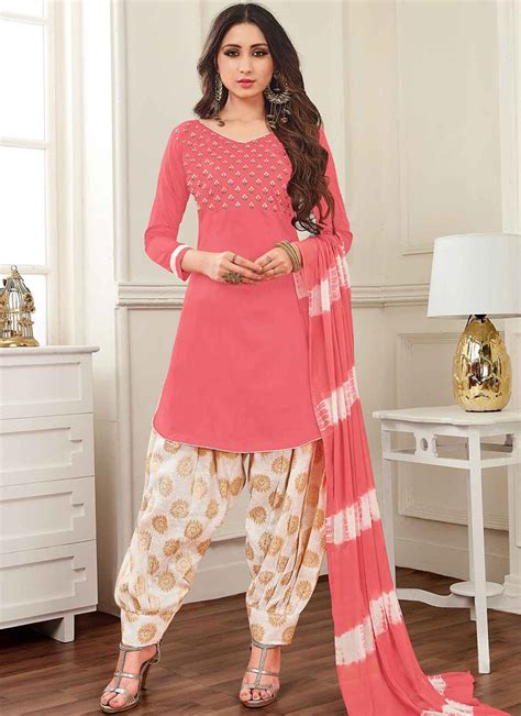 Buy Cotton Embroidered Punjabi Suit 104579
