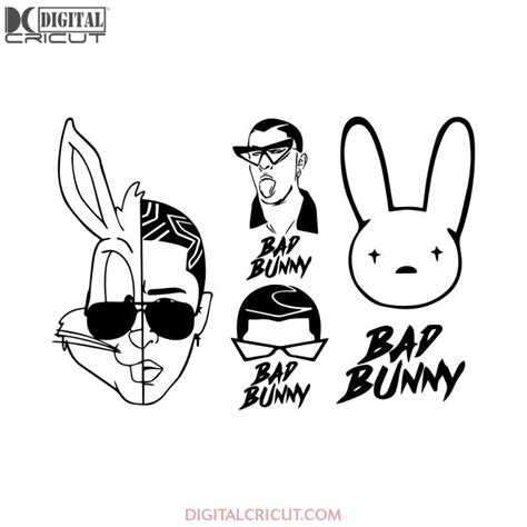 Bad Bunny Svg, Bad Bunny Silhouette Cut Files, Bad Bunny Monogram, Bad