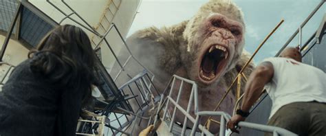 Rampage Review Dwayne Johnson Upstaged By A Giant Gorilla Collider