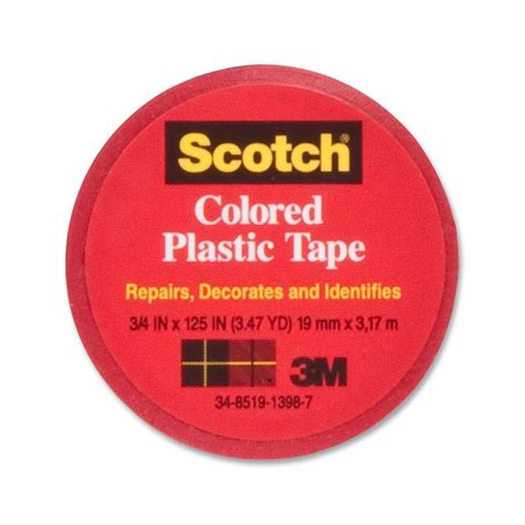 Scotch Mmm190rd Colored Vinyl Plastic Tape 1 Roll Red
