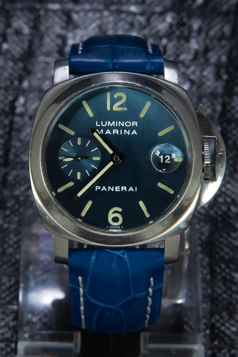 Panerai Luminor Marina Op6560 Ultra Rare Blue Dial Original Leather