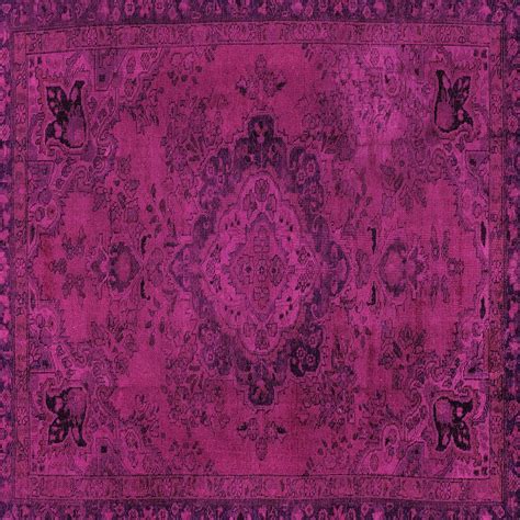 Ahgly Company Indoor Square Abstract Pink Modern Area Rugs 8 Square