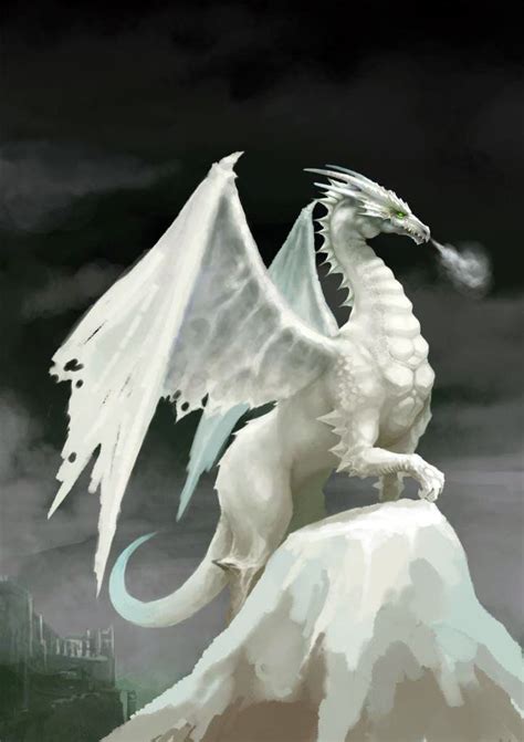 Snow White Dragon Fantasy Myth Mythical Mystical Legend Dragons Wings