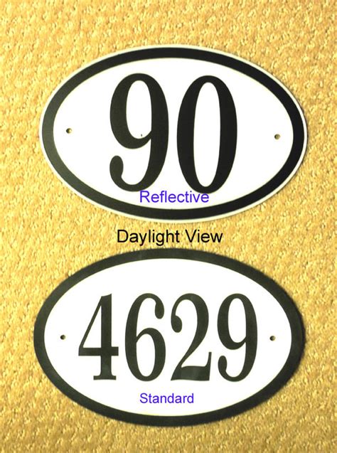 Oval Reflective House Number Sign Comfort House Coslr