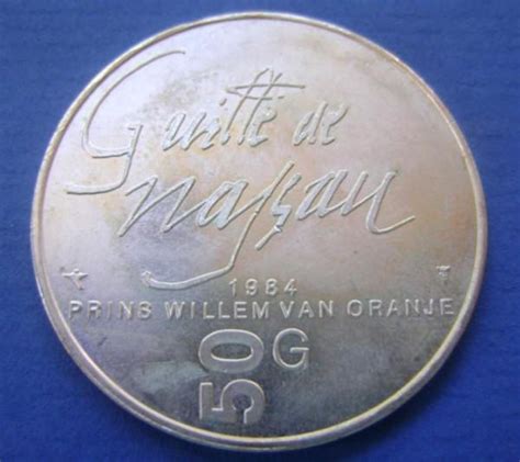 Enige gouden wilhelmina 5 gulden munt 1912. Mooie zilveren 50 gulden 1984 Willem van Oranje ...
