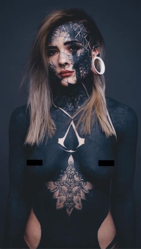 Covered In Black Ink This Full Body Tattoo Is Awesome · Nadine Anderson In 2020 Full Body