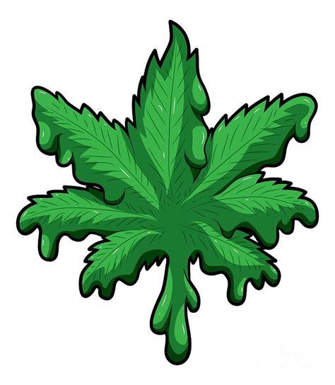 Cannabis Leaf Melts Melting Weed Thc Cbd Digital Art By Mister Tee Pixels