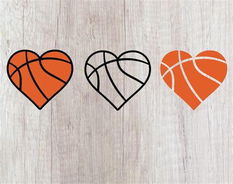 Basketball Heart Svg Basketball Heart Svg File Basketball Svg Etsy