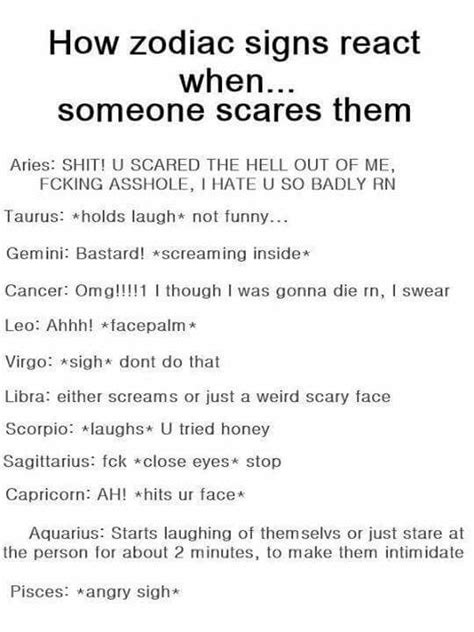 The Signs Reactions When Someone Scares Them Yes Babe Im A Gem