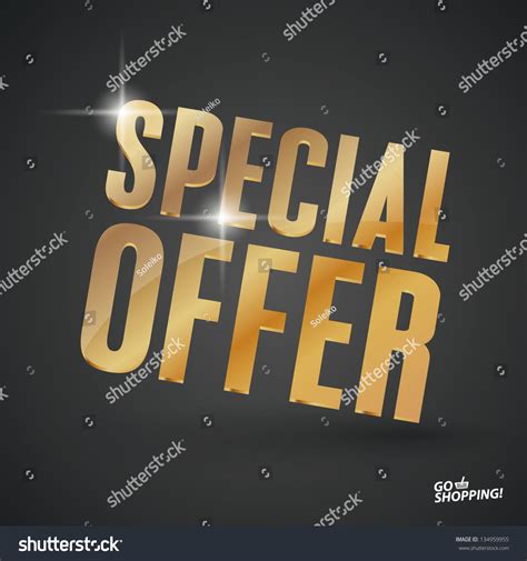3d Gold Special Offer Word Vector Stock Vector Royalty Free 134959955