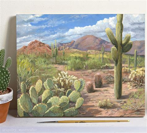 Arizona Landscape Painting In Acrylic On Behance Desert Painting