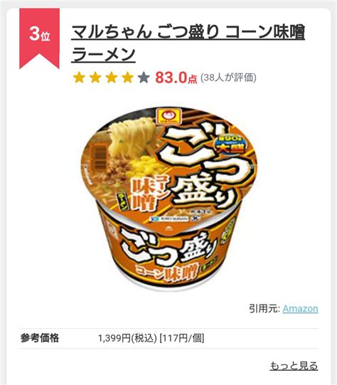 エフタル on twitter はぁ？ おまえごつ盛り人気ランキング見たことねえの！？ ごつ盛りソース焼きそばさんが1位、コーンみそきんは3位だから。1位が3位に負けるわけねえだろ