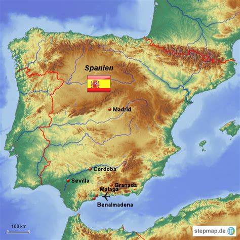 Die schnellste möglichkeit, per ups, wandkarten in deutschland zu haben. StepMap - Andalusien - Landkarte für Spanien