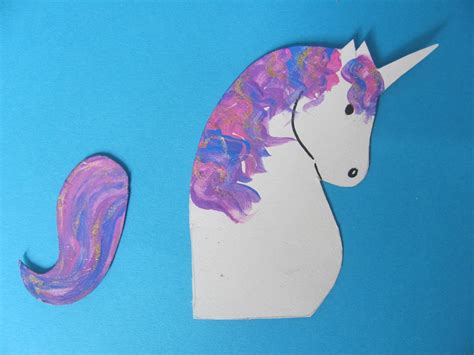 Cut out of unicore ears / crazy hair day idea: Jumble Tree: Make a unicorn - cardboard craft