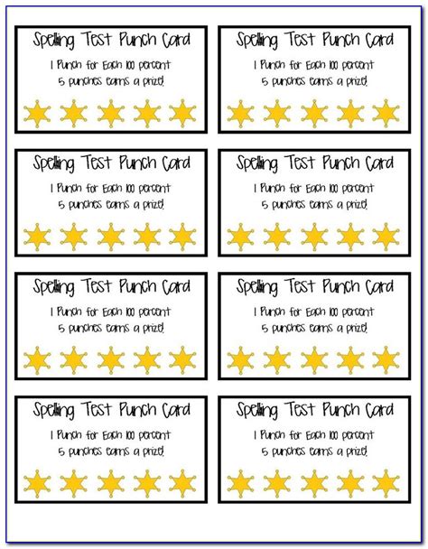 free editable punch card template