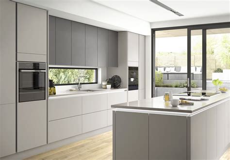Two Tone Handleless Design Modern Grey Kitchen Interior Design