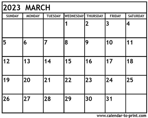 March 2023 Calendar Pdf Free Print Calendar 2023