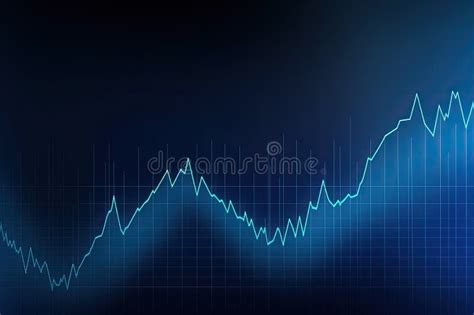 Upward Trending Blurred Graph On Blue Background Ai Generated Stock