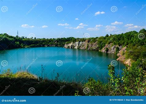 Beautiful Lake In Abandoned Granite Quarry Stock Photo Image Of