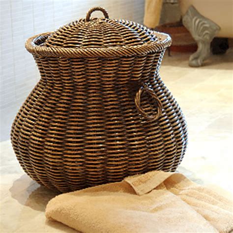Woven rattan laundry basket for home storage, home decor with craft baskets telanisstudiocraft $ 97.50 free shipping add to favorites hummingbird and dragonfly faux rattan wicker laundry basket 289 storage basket, toy storage, rattan basket, gifts for mom,laundry hamper dennisartstudio 3.5 out of 5 stars. Large Ali Baba Style Wicker Laundry Basket - Candle and Blue