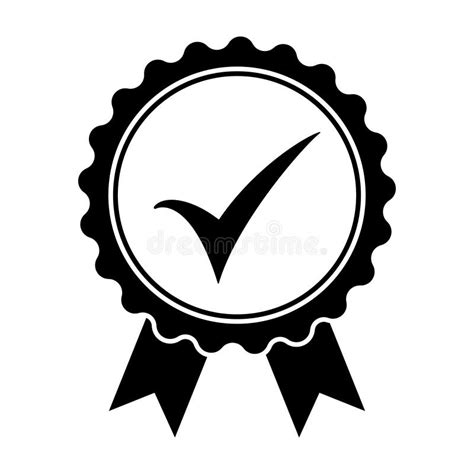 Black Icon Approved Or Certified Medal Isolated On White Background