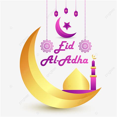 Gambar Eid Al Adha Desain Png Islam Dengan Vektor Bulan Dan Masjid
