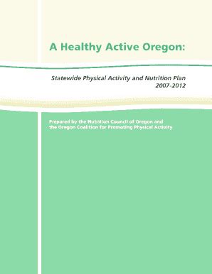Fillable Online Ophi State Of Oregon Nutrition Physical Activity And