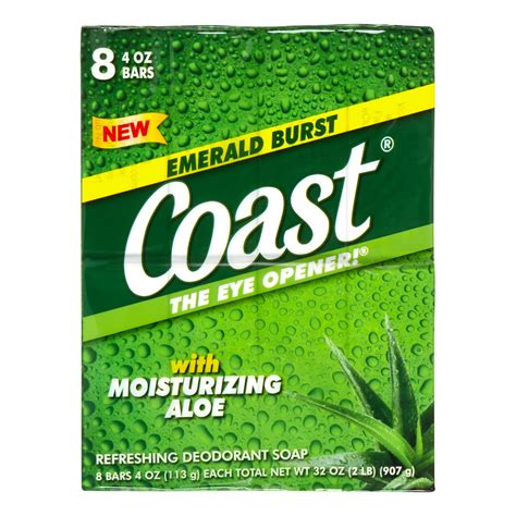 Coast Emerald Burst Refreshing Deodorant Soap 8 4 Oz Bars Walmart