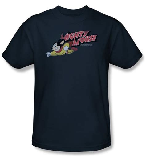 Mighty Mouse T-shirt - Mighty Retro Adult Navy Blue Tee - Mighty Mouse ...