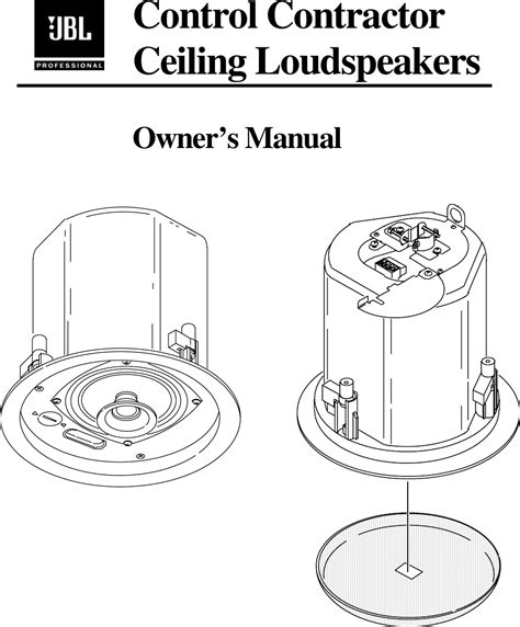 Jbl Ceiling Speaker Owners Manual Text Control Contractor