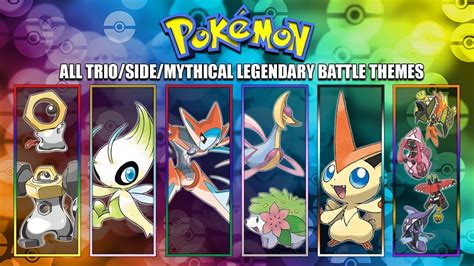 All Pokémon Triosidemythical Legendary Battle Themes Gen1 7 2018