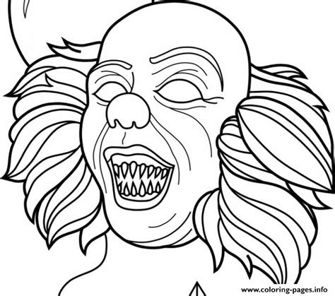 Scary Clown Pennywise Horror Coloring Page Printable Coloring Home