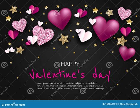 Elegant Happy Valentine`s Day Festive Sparkle Glitter Red Heart
