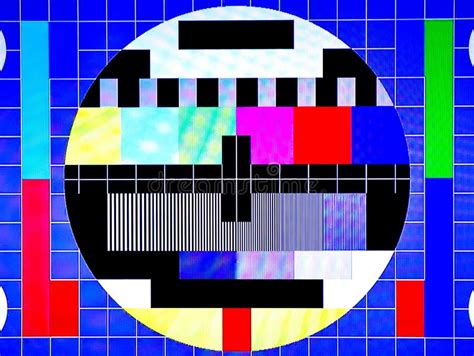 Tv Test Pattern Generated By A Monoscope Tv Static Noise Glitch Effect