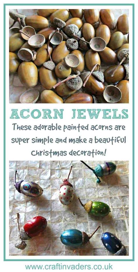 How To Make Pretty Painted Acorn Jewels Craft Invaders