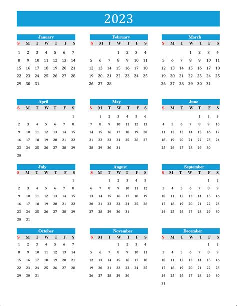 Free Printable Calendar 2023 Template In Pdf