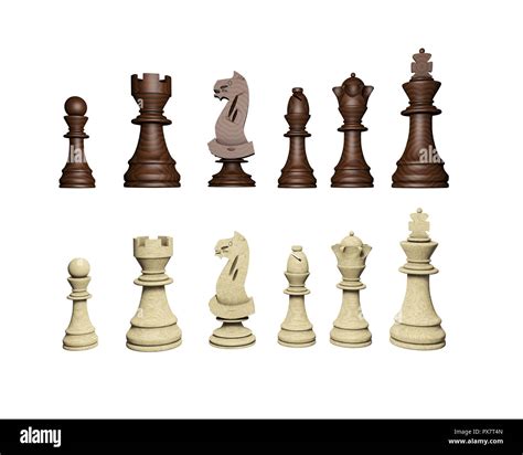 3d Chess Game Pieces Figures Chess Pieces Standing Together Stock