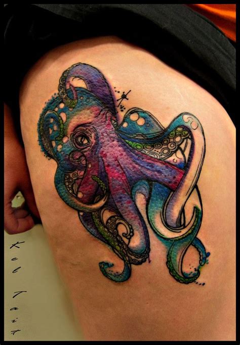Kelly Tait Octopus Watercolour Tattoo Gorgeous Octopus Tattoo