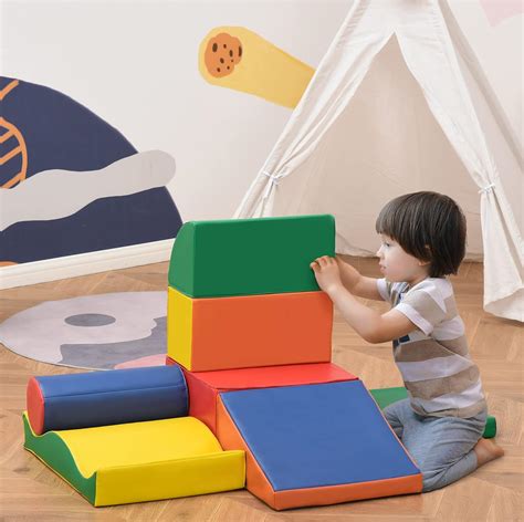 Soozier 7 Piece Soft Play Blocks Kids Climb And Crawl Gym Toy Foam