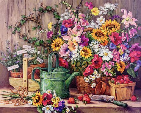 The Potting Bench Painting By Barbara Mock Pixels