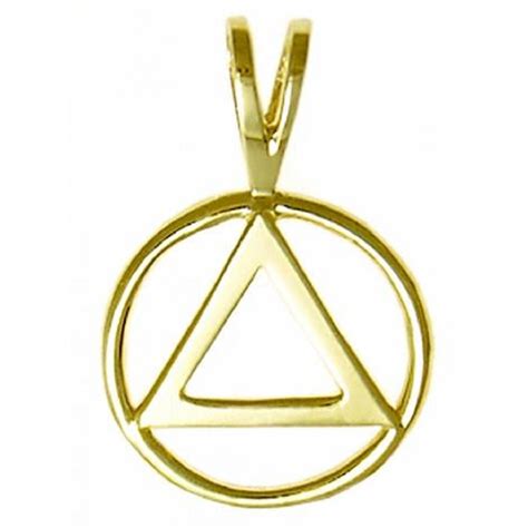 Alcoholics Anonymous Symbol 14k Gold Pendant T Of Recovery