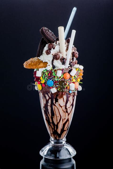 Chocolate Freak Or Crazy Shake Stock Image Image Of Holiday Creamy