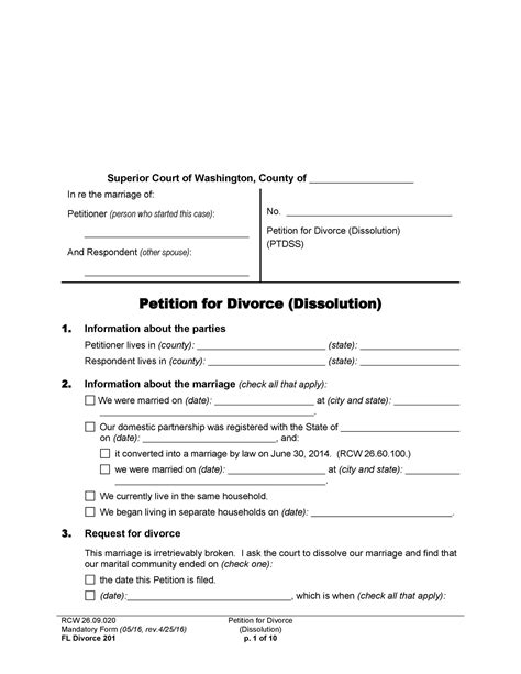 Free Printable Do It Yourself Divorce Papers 40 Free Divorce Papers