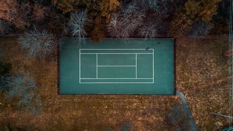 Hd Wallpaper Flat Lay Photography Of Tennis Court Aerial Photography