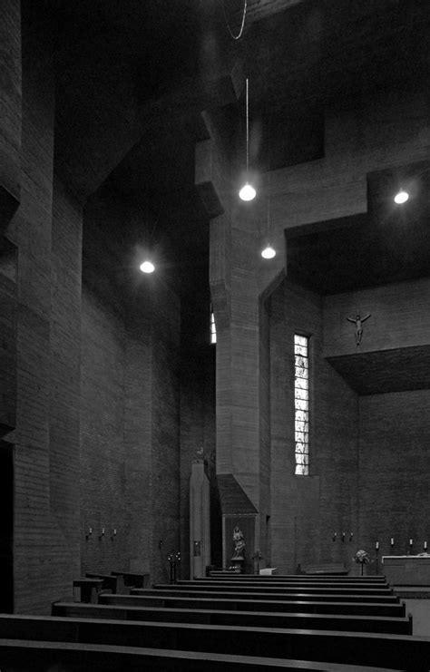 Er erlangte internationalen ruhm durch seine kirchen und monumentalen betonbauten. gottfried böhm, kirche christi auferstehung, 1963-1970 ...