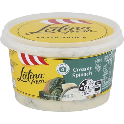 Latina Fresh Creamy Spinach Pasta Sauce 425g Woolworths