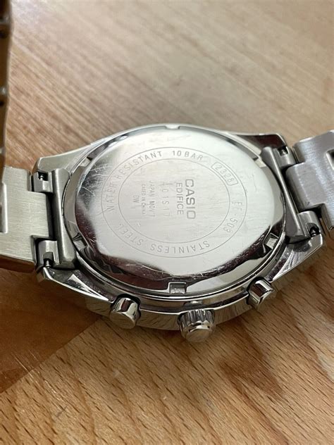 casio edifice ef 503d 1av men s chronograph black dial watch with spare links ebay