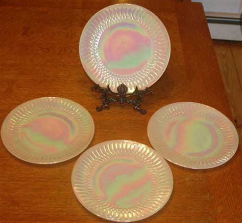 Vintage Federal Glass Moonglow Moon Glow Iridescent Opalescent Etsy