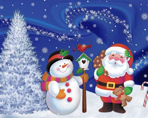 Santa Claus Winter Snow Snowman Desktop Holiday Christmas Wallpaper Hd