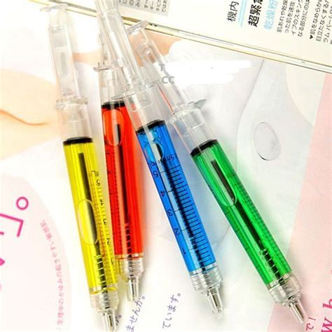 4 Pc Syringe Novelty Pen Set Great For Nurses Doctors Paramedics Novelty Pen Pen Sets Pen